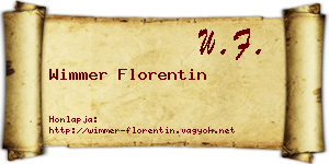 Wimmer Florentin névjegykártya